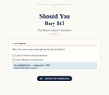 Should You Buy It? — The Business Buyer's Worksheet